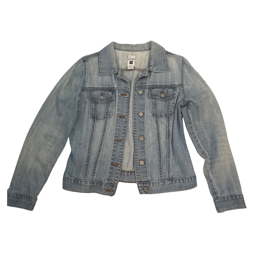 Vintage Y2K GAP Stretch Fitted Denim Jacket Light Wash Women’s Medium